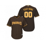 Men's Majestic San Diego Padres Customized Replica Brown Alternate Cool Base MLB Jersey