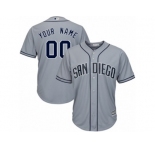 Youth Majestic San Diego Padres Customized Replica Grey Road Cool Base MLB Jersey