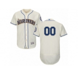 Men's Majestic Seattle Mariners Customized Cream Flexbase Authentic Collection MLB Jersey