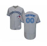 Men's Majestic Toronto Blue Jays Customized Grey Flexbase Authentic Collection MLB Jersey