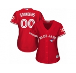 Women's Majestic Toronto Blue Jays Customized Authentic Red Canada Day MLB Jersey
