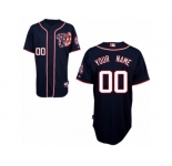 Youth Majestic Washington Nationals Customized Replica Navy Blue Alternate 2 Cool Base MLB Jersey