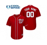 Youth Majestic Washington Nationals Customized Replica Red Alternate 1 Cool Base MLB Jersey