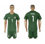 Egypt #1 Hadari Army Green Goalkeeper Soccer Country Jersey