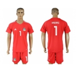 Egypt #1 Hadari Red Goalkeeper Soccer Country Jersey