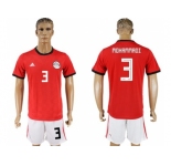 Egypt #3 Mohammadi Red Home Soccer Country Jersey