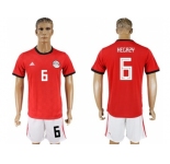 Egypt #6 Hegazy Red Home Soccer Country Jersey