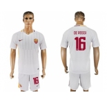 Roma #16 De Rossi Away Soccer Club Jersey