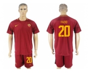 Roma #20 Fazio Red Home Soccer Club Jersey