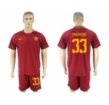 Roma #33 Emerson Red Home Soccer Club Jersey