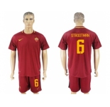 Roma #6 Strootman Red Home Soccer Club Jersey