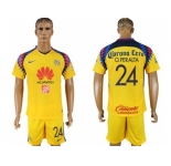 America #24 O.Peralta Sec Away Soccer Club Jersey