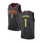 Youth Atlanta Hawks #1 Evan Turner Swingman Black Basketball Jersey - Icon Edition