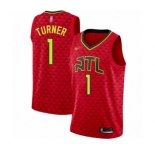 Youth Atlanta Hawks #1 Evan Turner Swingman Red Basketball Jersey Statement Edition