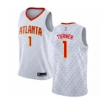 Youth Atlanta Hawks #1 Evan Turner Swingman White Basketball Jersey - Association Edition