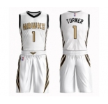 Youth Atlanta Hawks #1 Evan Turner Swingman White Basketball Suit Jersey - City Edition