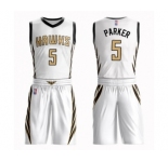 Youth Atlanta Hawks #5 Jabari Parker Swingman White Basketball Suit Jersey - City Edition