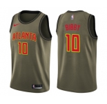 Youth Nike Atlanta Hawks #10 Mike Bibby Swingman Green Salute to Service NBA Jersey