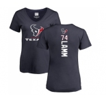 NFL Women's Nike Houston Texans #74 Kendall Lamm Navy Blue Backer T-Shirt