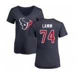 NFL Women's Nike Houston Texans #74 Kendall Lamm Navy Blue Name & Number Logo T-Shirt