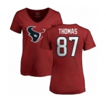 NFL Women's Nike Houston Texans #87 Demaryius Thomas Red Name & Number Logo T-Shirt