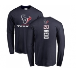 NFL Nike Houston Texans #20 Justin Reid Navy Blue Backer Long Sleeve T-Shirt