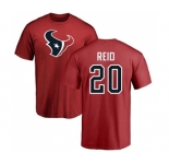 NFL Nike Houston Texans #20 Justin Reid Red Name & Number Logo T-Shirt