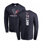 NFL Nike Houston Texans #74 Kendall Lamm Navy Blue Backer Long Sleeve T-Shirt