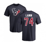 NFL Nike Houston Texans #74 Kendall Lamm Navy Blue Name & Number Logo T-Shirt