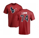 NFL Nike Houston Texans #74 Kendall Lamm Red Name & Number Logo T-Shirt