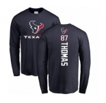 NFL Nike Houston Texans #87 Demaryius Thomas Navy Blue Backer Long Sleeve T-Shirt