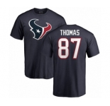 NFL Nike Houston Texans #87 Demaryius Thomas Navy Blue Name & Number Logo T-Shirt