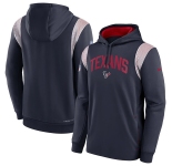 Men's Houston Texans Navy Sideline Stack Performance Pullover Hoodie