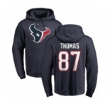 NFL Nike Houston Texans #87 Demaryius Thomas Navy Blue Name & Number Logo Pullover Hoodie