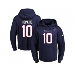 Nike Houston Texans #10 DeAndre Hopkins Navy Blue Name & Number Pullover NFL Hoodie