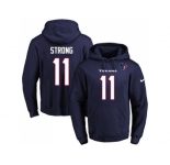 Nike Houston Texans #11 Jaelen Strong Navy Blue Name & Number Pullover NFL Hoodie