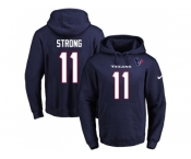 Nike Houston Texans #11 Jaelen Strong Navy Blue Name & Number Pullover NFL Hoodie