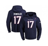 Nike Houston Texans #17 Brock Osweiler Navy Blue Name & Number Pullover NFL Hoodie