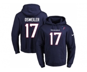 Nike Houston Texans #17 Brock Osweiler Navy Blue Name & Number Pullover NFL Hoodie