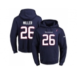 Nike Houston Texans #26 Lamar Miller Navy Blue Name & Number Pullover NFL Hoodie