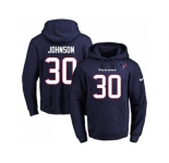 Nike Houston Texans #30 Kevin Johnson Navy Blue Name & Number Pullover NFL Hoodie