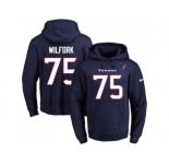 Nike Houston Texans #75 Vince Wilfork Navy Blue Name & Number Pullover NFL Hoodie