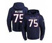 Nike Houston Texans #75 Vince Wilfork Navy Blue Name & Number Pullover NFL Hoodie