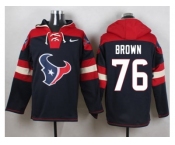 Nike Houston Texans #76 Duane Brown Navy Blue Player Pullover Hoodie
