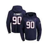 Nike Houston Texans #90 Jadeveon Clowney Navy Blue Name & Number Pullover NFL Hoodie