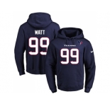 Nike Houston Texans #99 J.J. Watt Navy Blue Name & Number Pullover NFL Hoodie