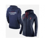 Women Nike Houston Texans Full-Zip Performance Hoodie Dark Blue
