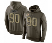 Football Men's Washington Redskins #90 Montez Sweat Green Salute To Service Pullover Hoodie