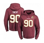 Football Men's Washington Redskins #90 Montez Sweat Red Name & Number Pullover Hoodie