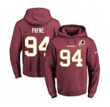 Football Men's Washington Redskins #94 Da'Ron Payne Burgundy Red Name & Number Pullover Hoodie